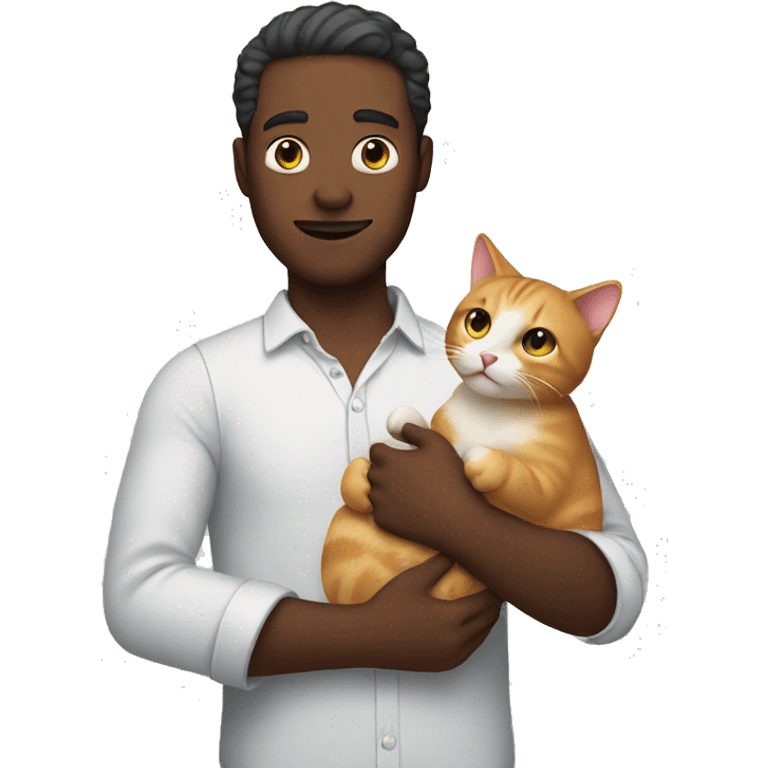 Men holding Cat in his arm emoji