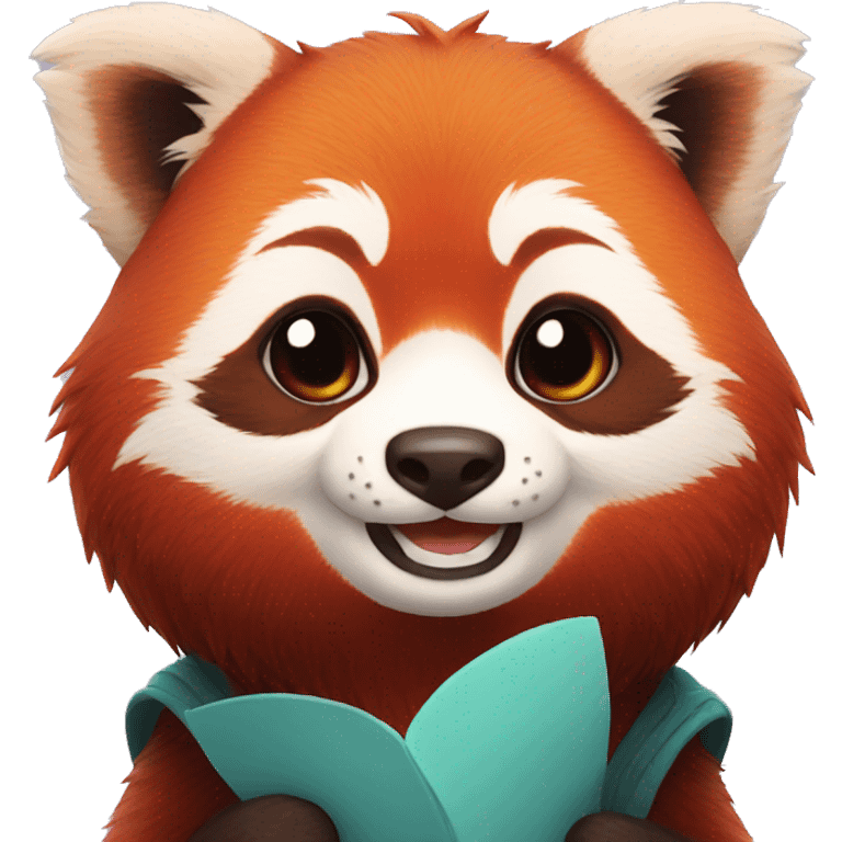 red panda shows love emoji