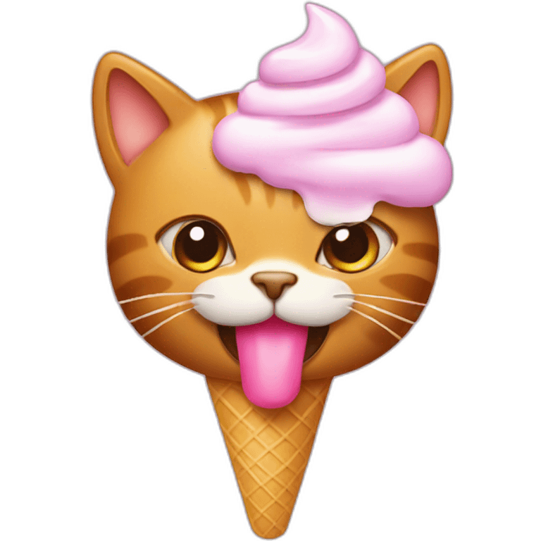 Cat wirh a ice cream emoji