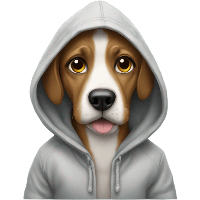 Dog wearing hoodie emoji