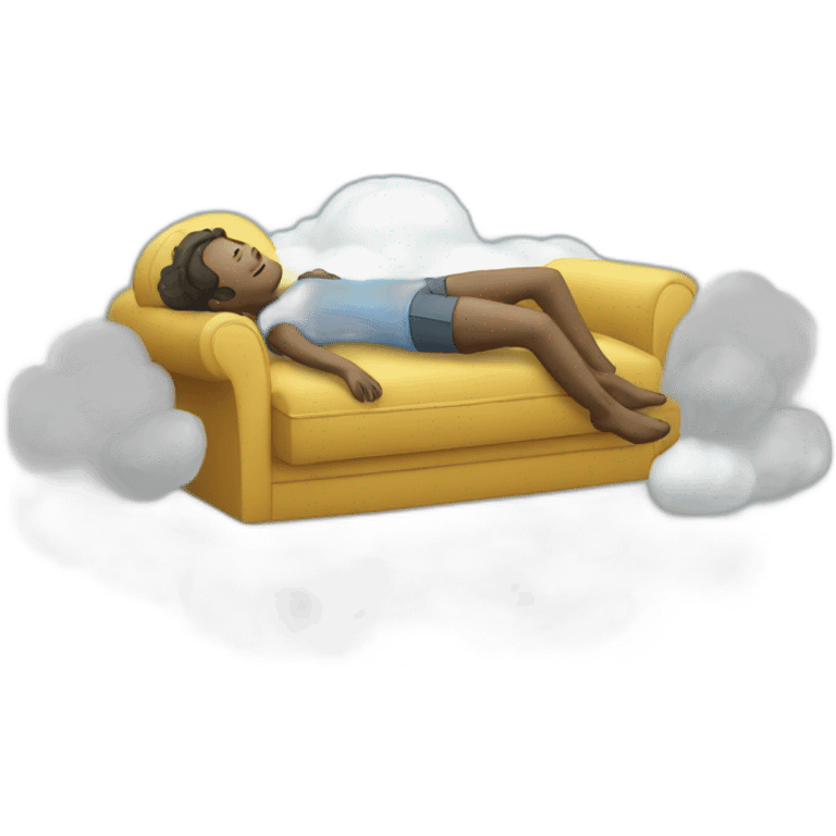 floating headless on a cloud sofa emoji