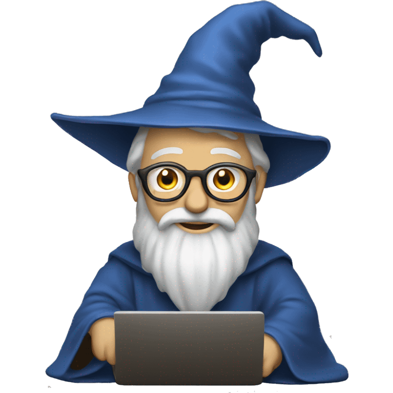 a wizard using laptop emoji