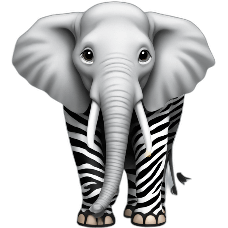 Elephant sneezed and blew the zebras stripes off emoji