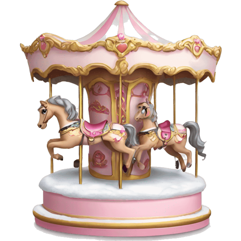 Light pink carousel with snow emoji