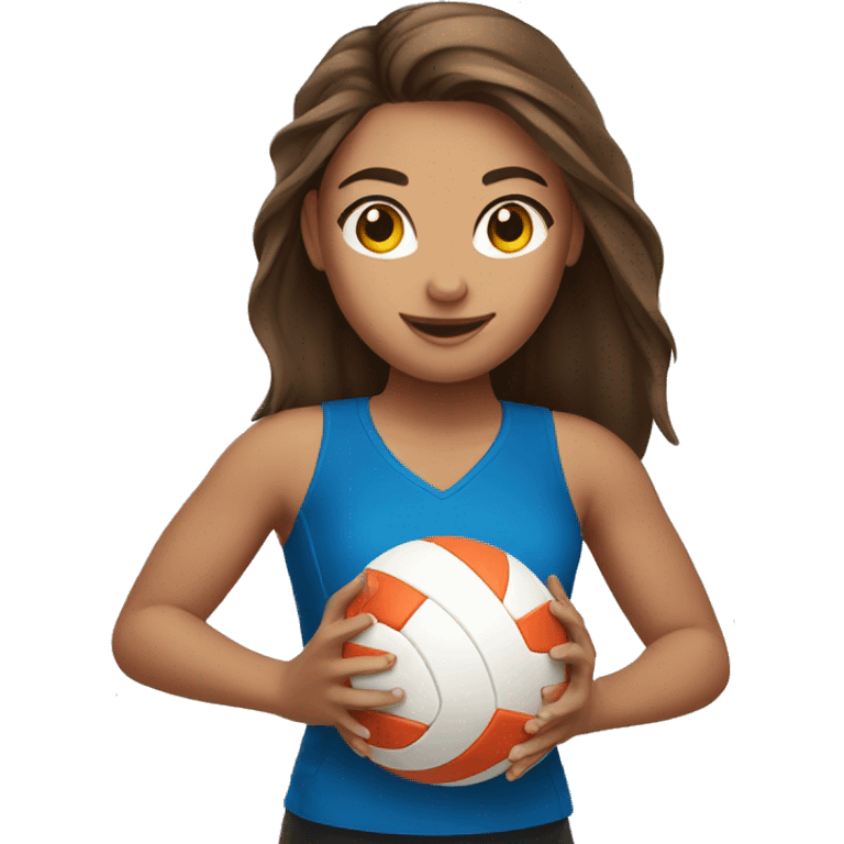 Brown hair girl playing volleyball emoji