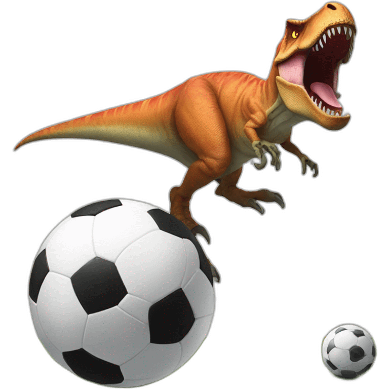 T-rex eating soccer ball emoji