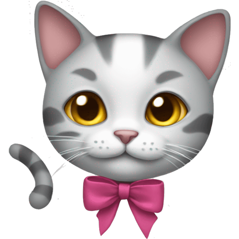 cat with a bow on it emoji