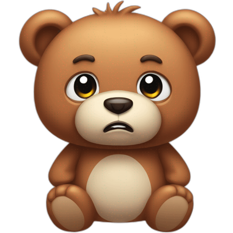 really angry and offended cute cuddly bear toy emoji