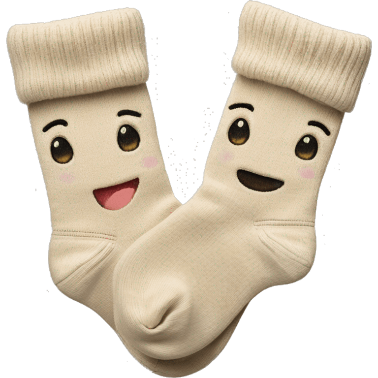 Two beige home socks emoji