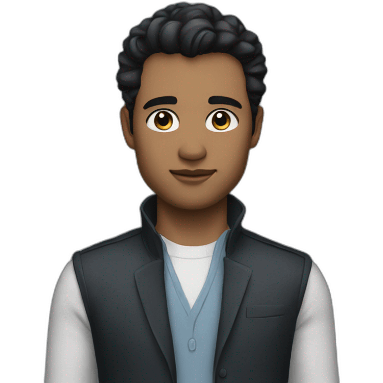 man, blue eyes, 30 year old, fair skin, black hair, blazer, t-shirt, good looking emoji