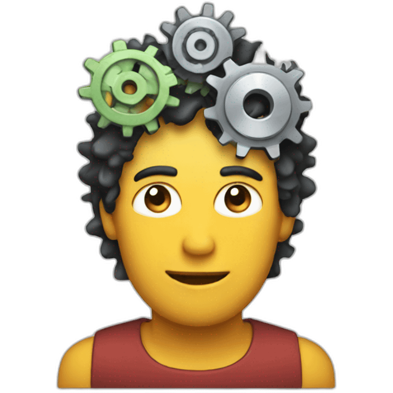 men with gears in head emoji