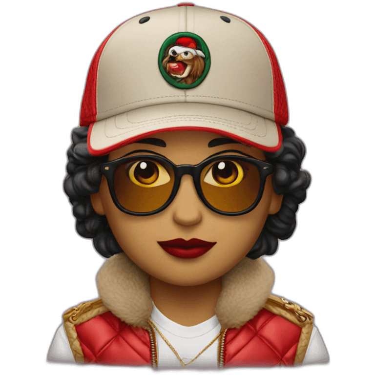 Racaille avec une casquette gucci emoji