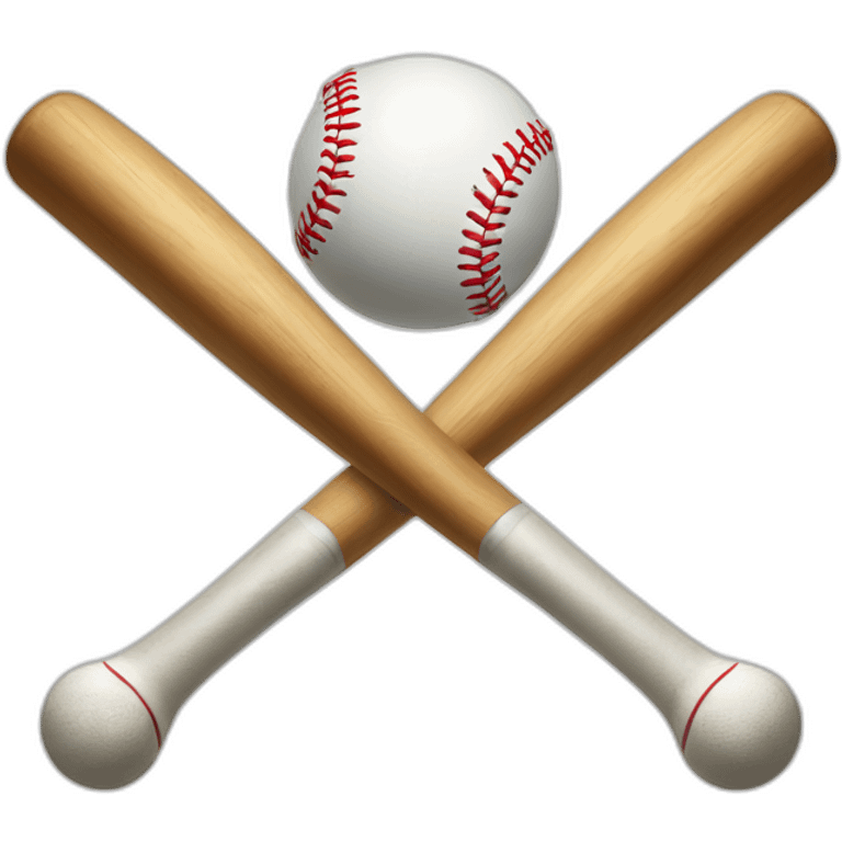 Crossed baseball bats and a baseball in the center emoji