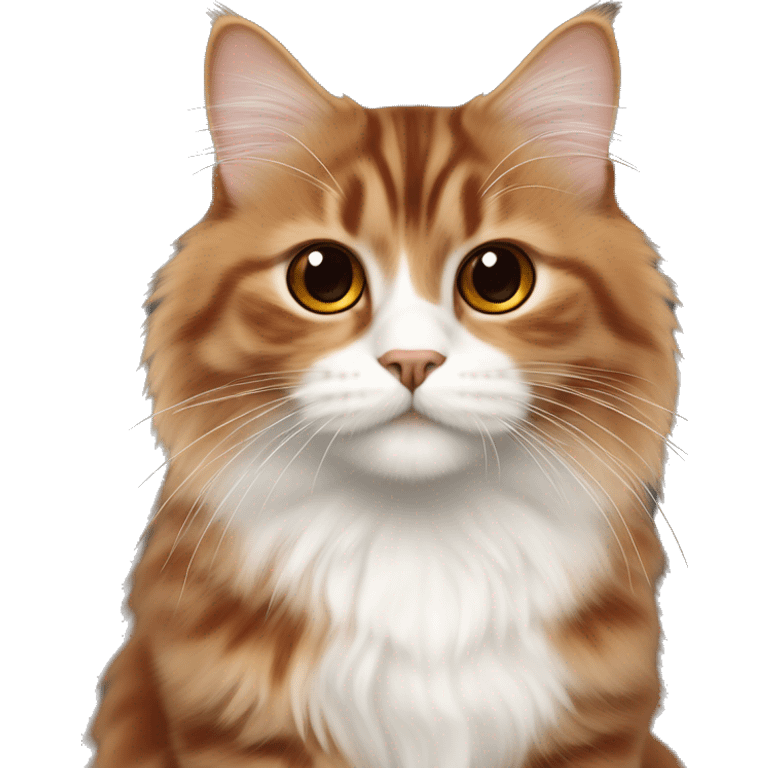 Turtie Siberian cat with copper red haired having dark brown yes girl  emoji