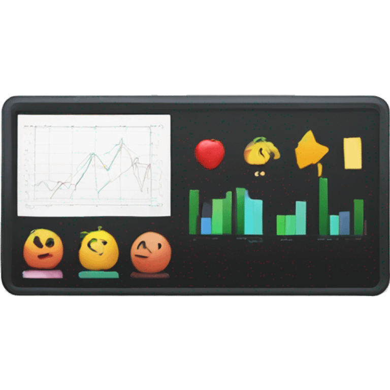 coputer screen with charts emoji