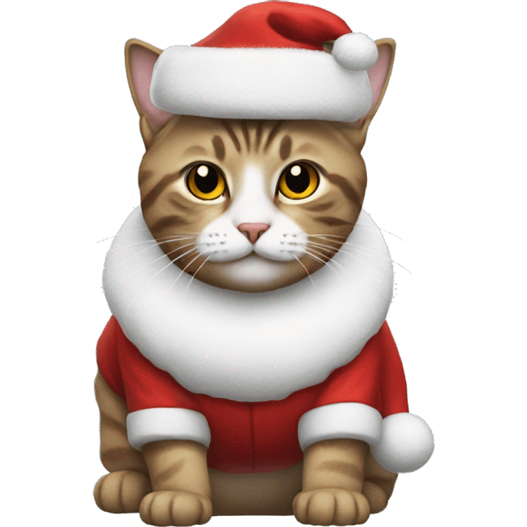 Cat wearing Santa suit emoji