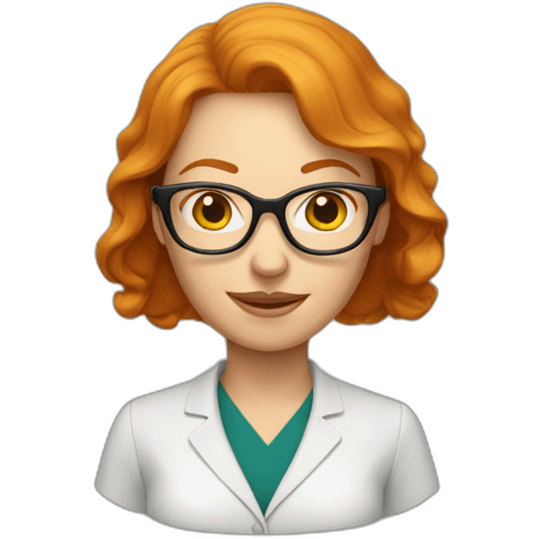 Woman teacher ginger head with glasses emoji