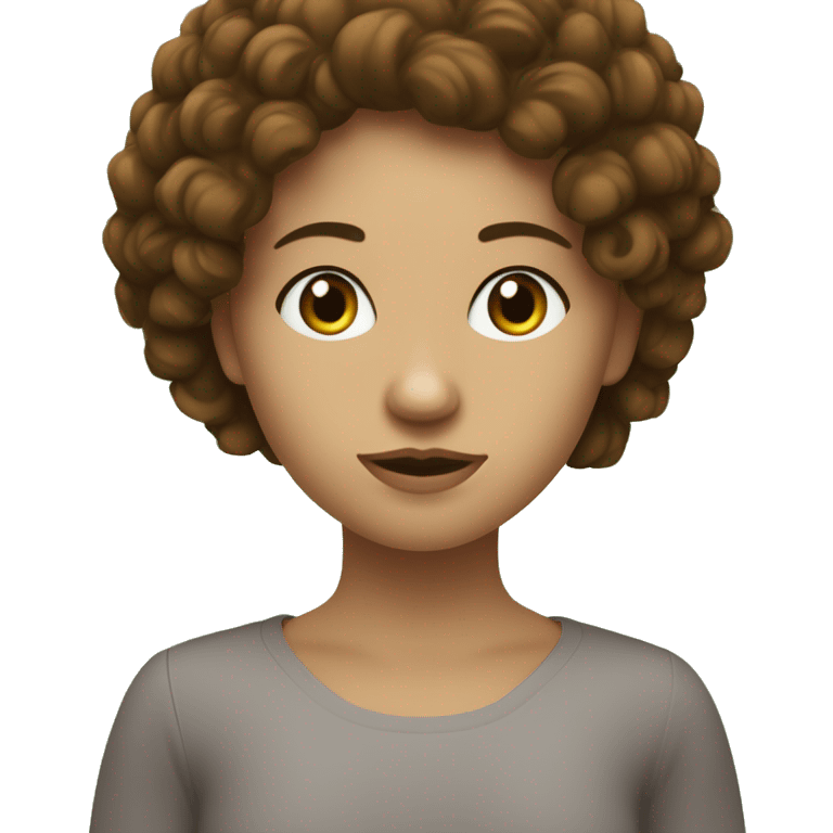 moi fille aux cheveux bouclés châtain avec des yeux marron claire accompagner de mon copain métisse aux cheveux noir bouclés et yeux vert  emoji