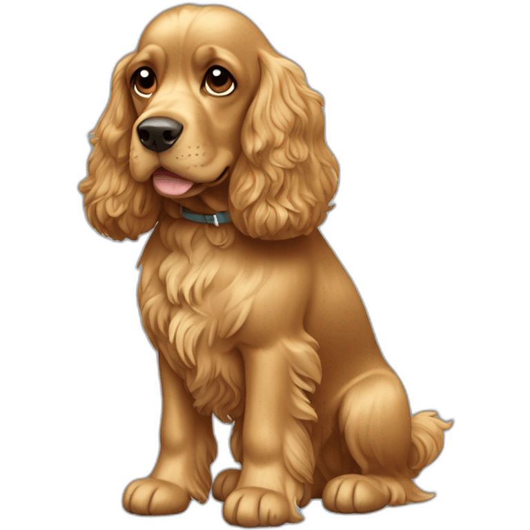 Dog-golden-english-cocker-spaniel-full-body-standing emoji