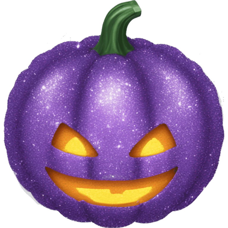 Lavender glitter jack o lantern emoji