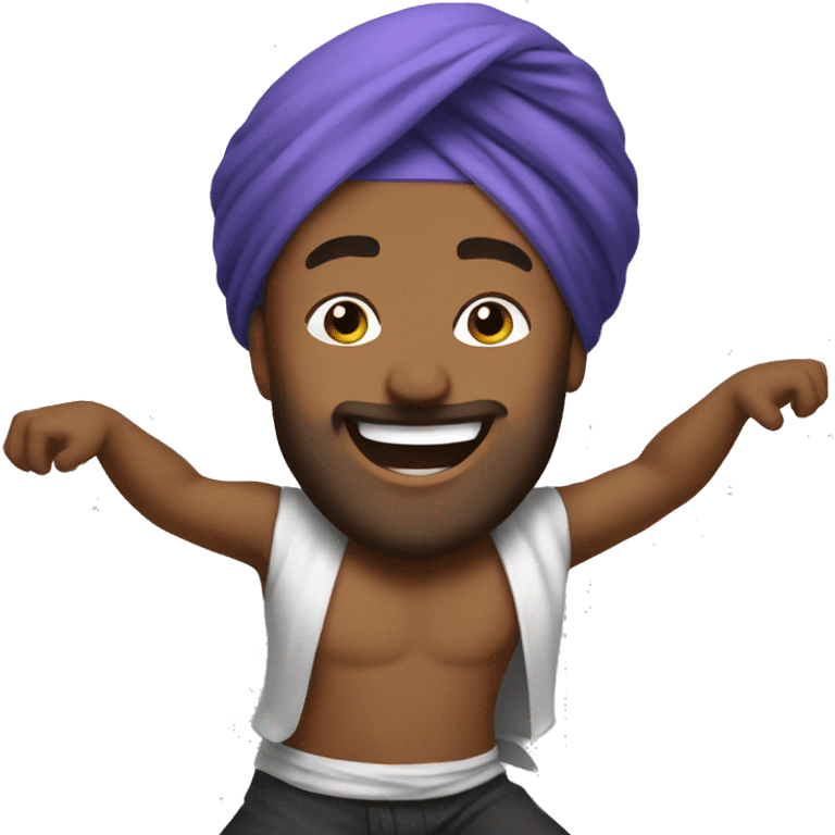 Guy in a turban dancing  emoji