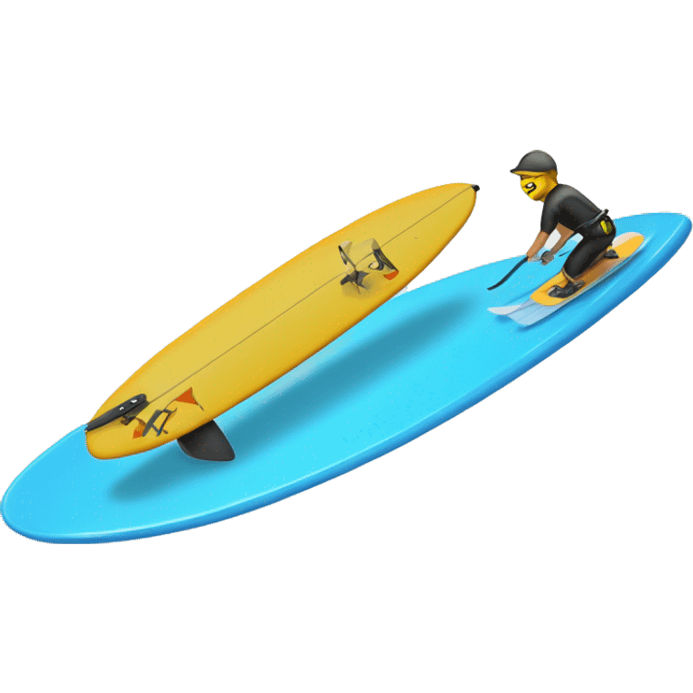 kitboarder mail with hydrofoil under board emoji