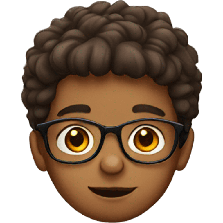 Boy with a glasses wit brown haur emoji