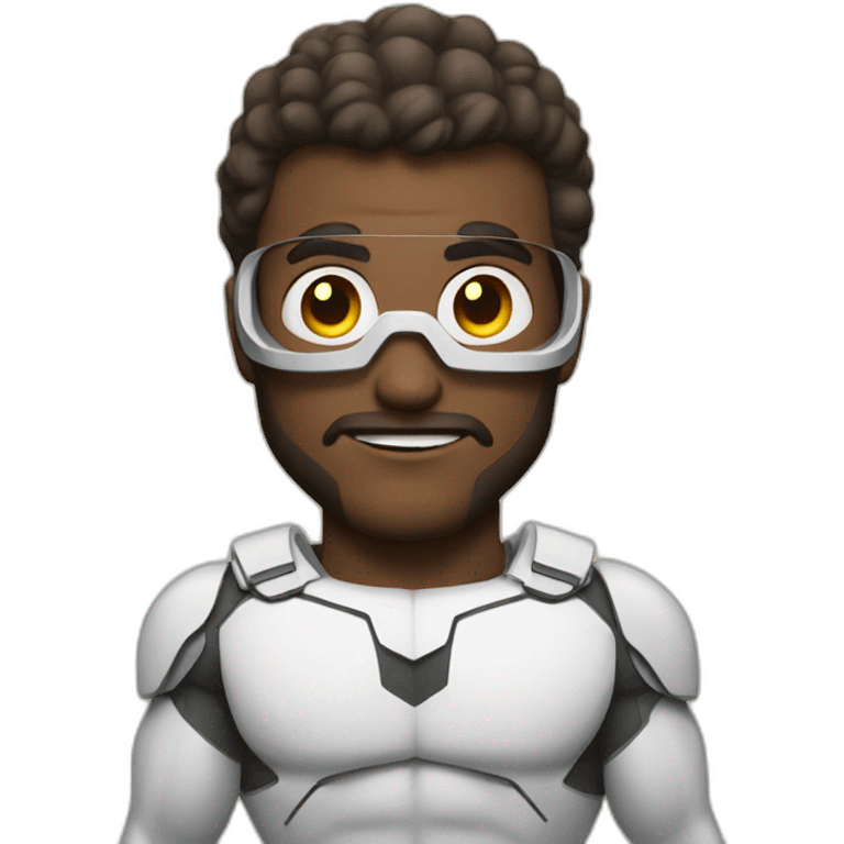 Portrait Super hero man tech emoji