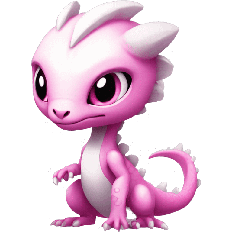 White, Chibi, White, Anthro-Sona-Lizard-Alien-Salazzle-Fakémon, with pink eyes, Full Body emoji