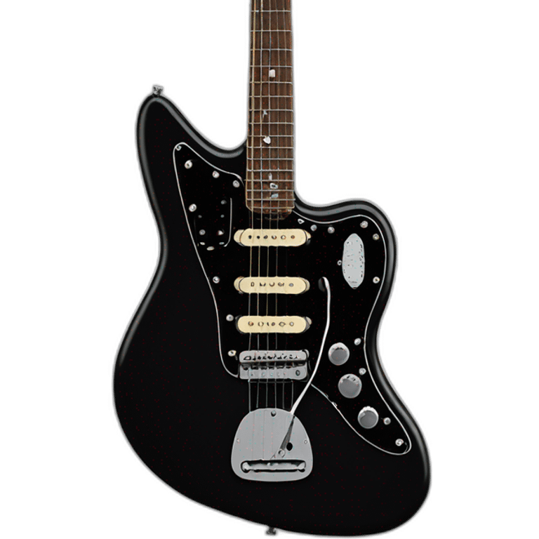 hyper realistic all black fender jaguar guitar with single coils pickup emoji