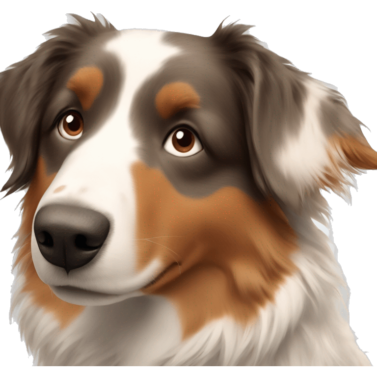 Australian Shepherd with a ginger girl emoji