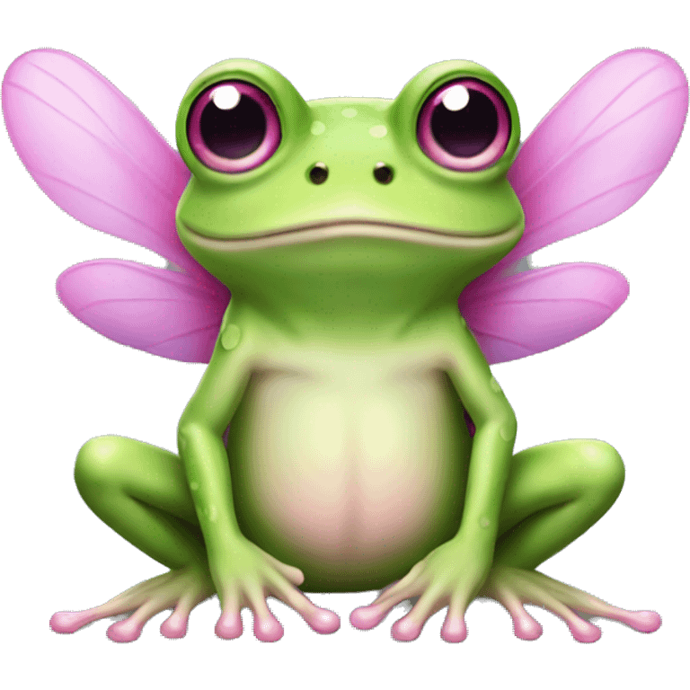 Fairy frog with pink wings  emoji