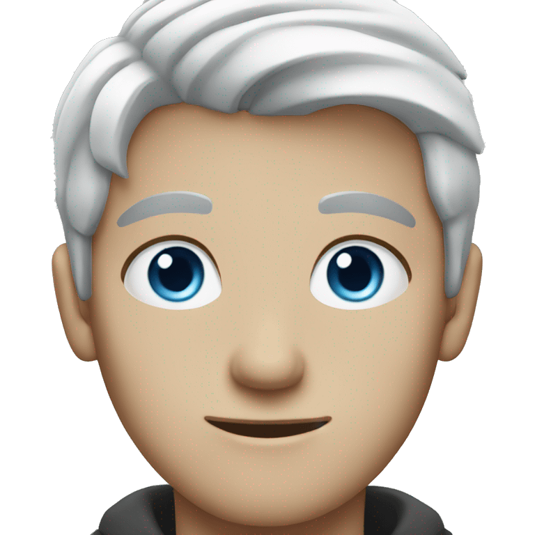 white haired young man with blue eyes emoji