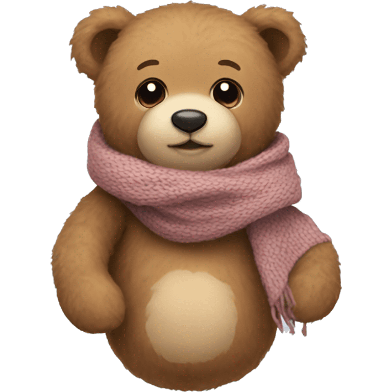 Cute teddy bear scarf emoji