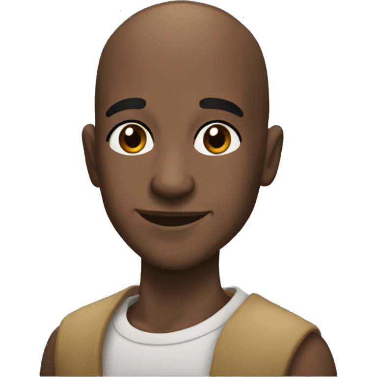 create ligh skin , bald, black man, smling emoji