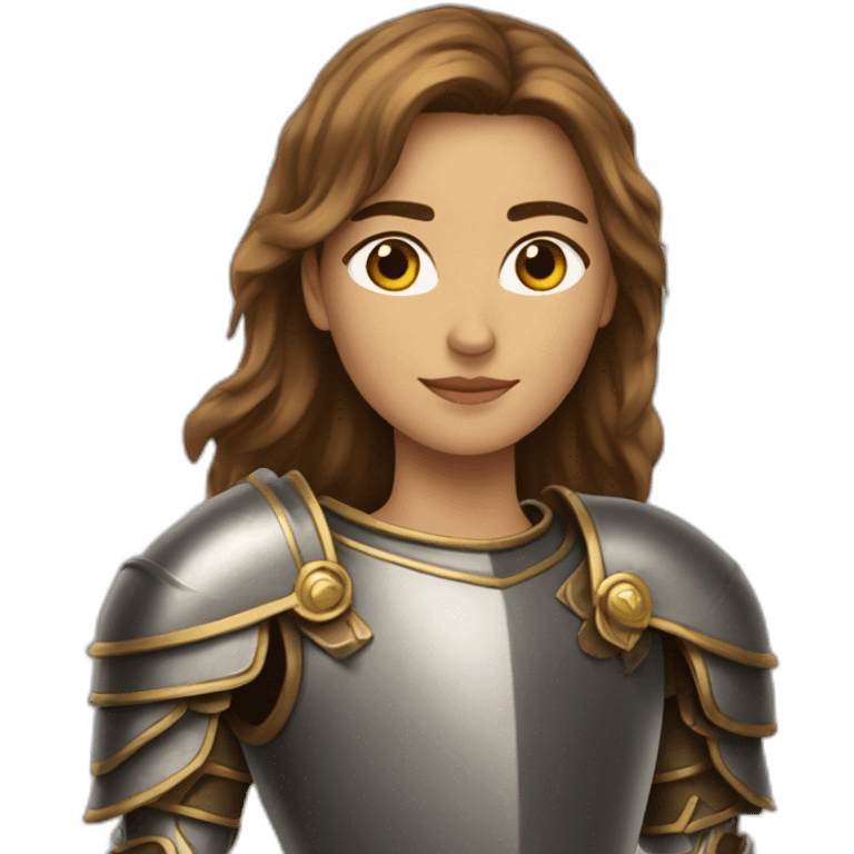 knight feathers long brown hair golden eyes tan skin woman emoji