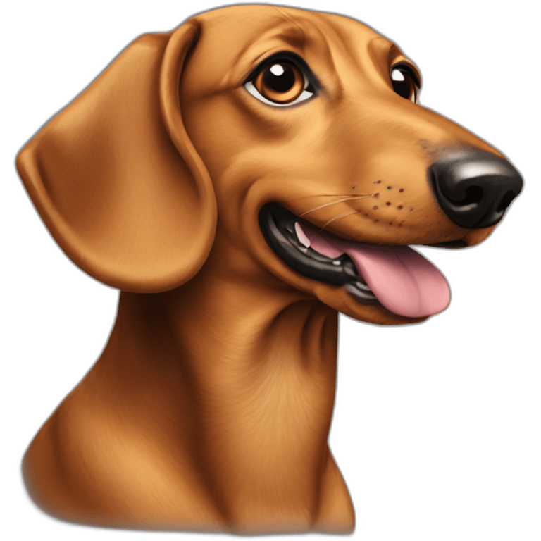 Dog head reality dachshund Looks to the left side 180 Degrees emoji