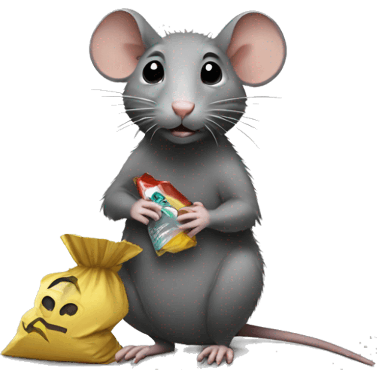 Rat with trash  emoji