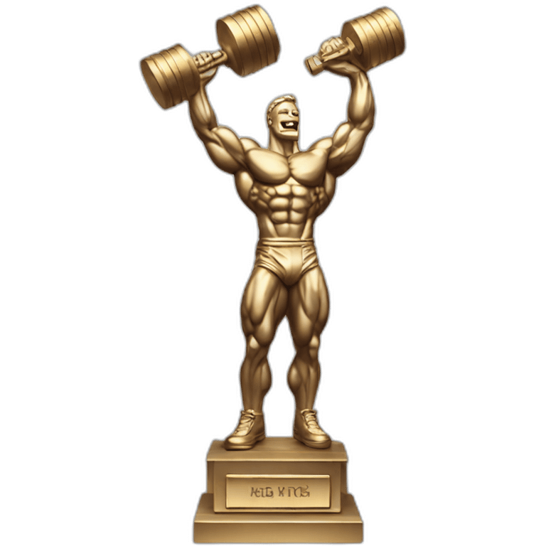 bodybuilding trophy statue emoji