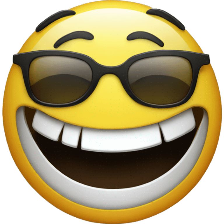 Yellow smiley face with raybans and big smile make it look like IOS emoji's  emoji