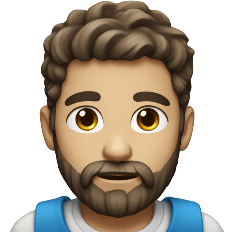 Blue eyed bearded boy looking at viewer emoji