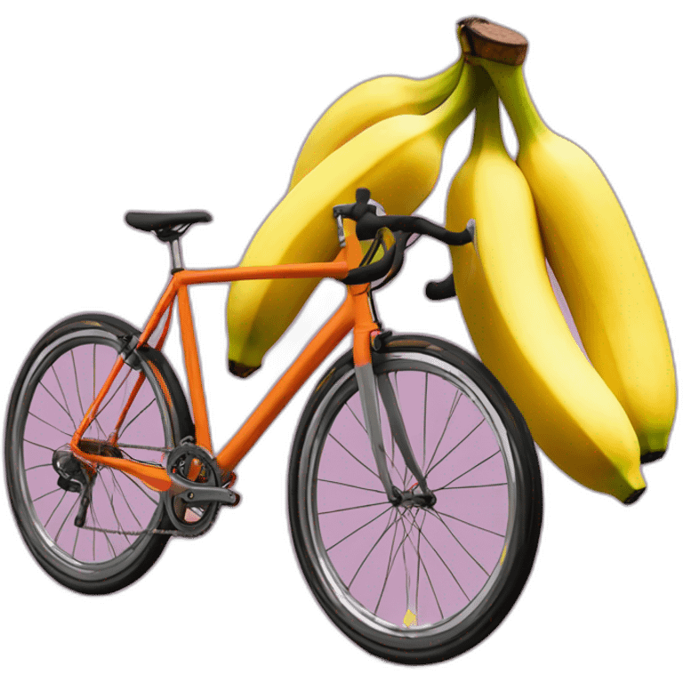 road bike and bananas in the style of andy warhole emoji