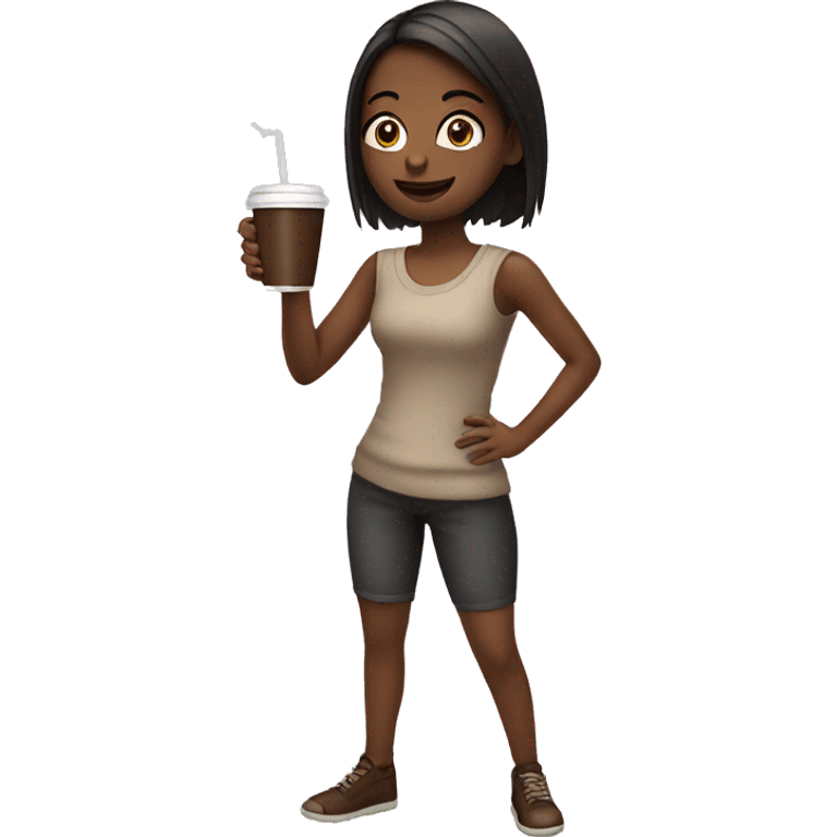 girl drink coff emoji