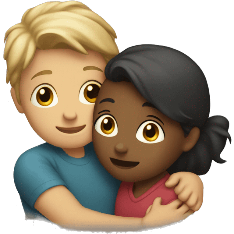 A boy and girl hugging emoji