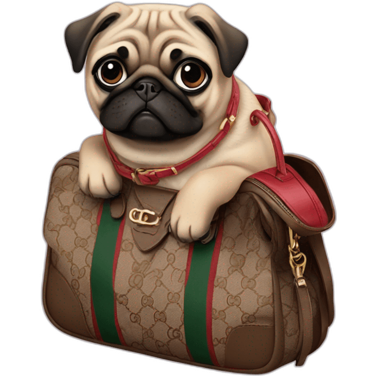 PUG WEARING GUCCI BAG emoji