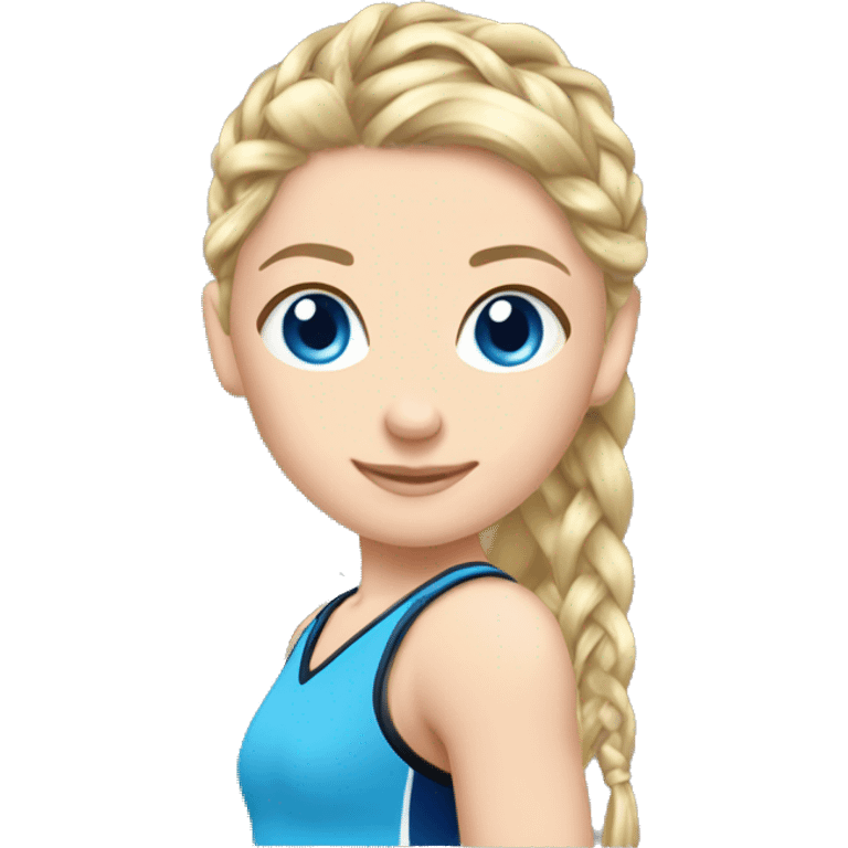 blue eyed blonde plaits netball emoji