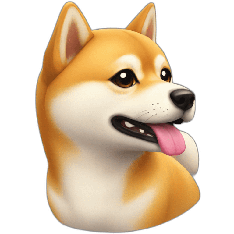 Shiba giving a kiss emoji