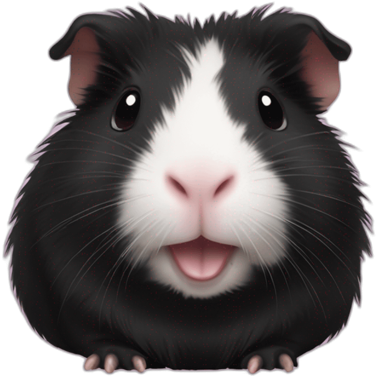 Happy black guinea pig emoji