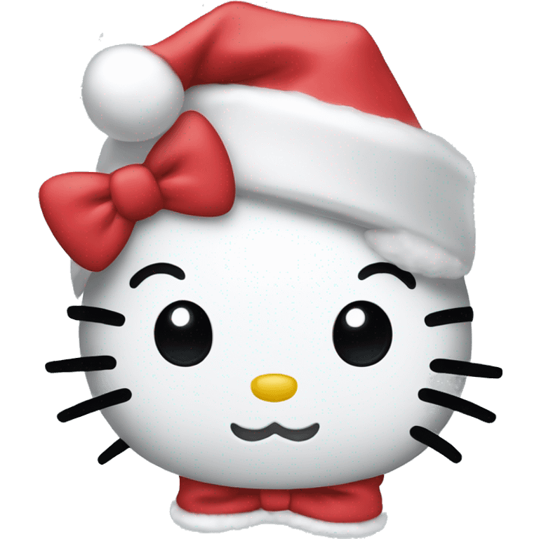 Hello kitty with a christmas hat emoji