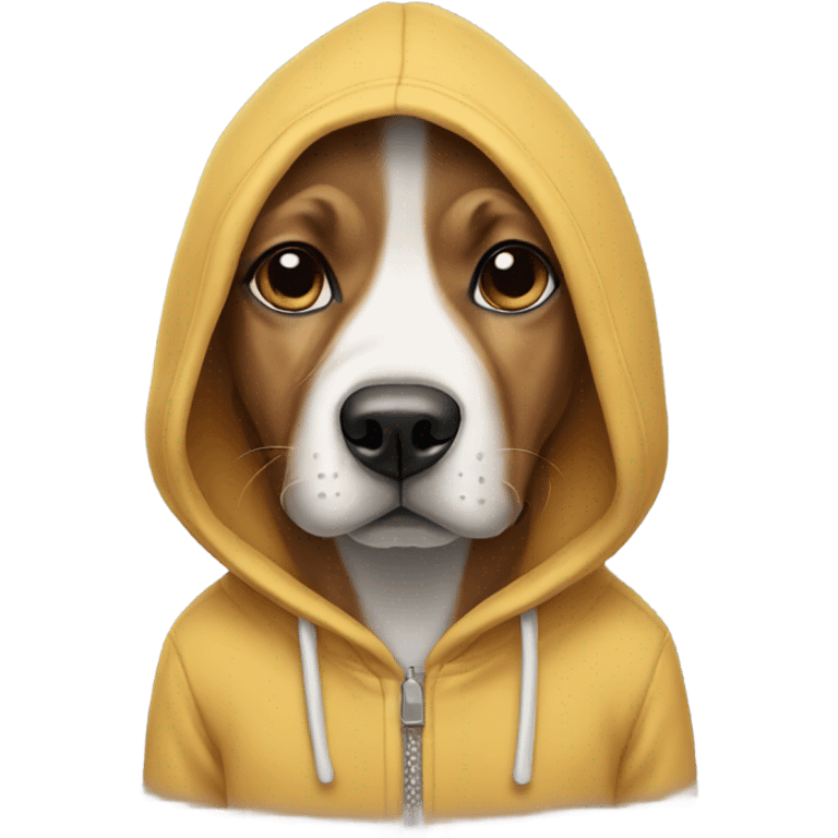 Dog wearing hoody emoji